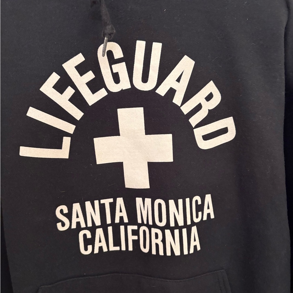 Lifeguard Santa Monica Black Hoodie Size Large - Picture 2 of 5